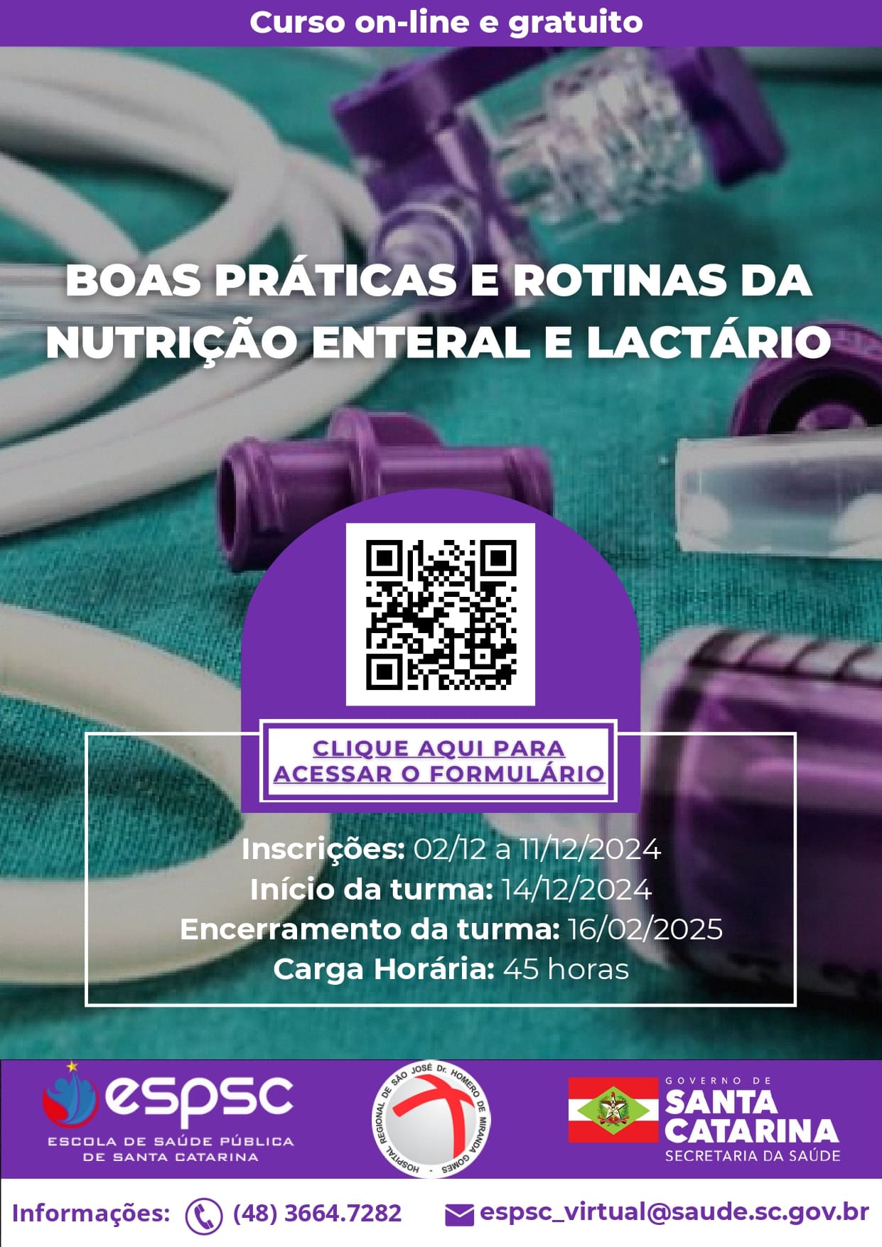 FLYER CURSO Boas Práticas e Rotinas da Nutrição Enteral e Lactário.8T