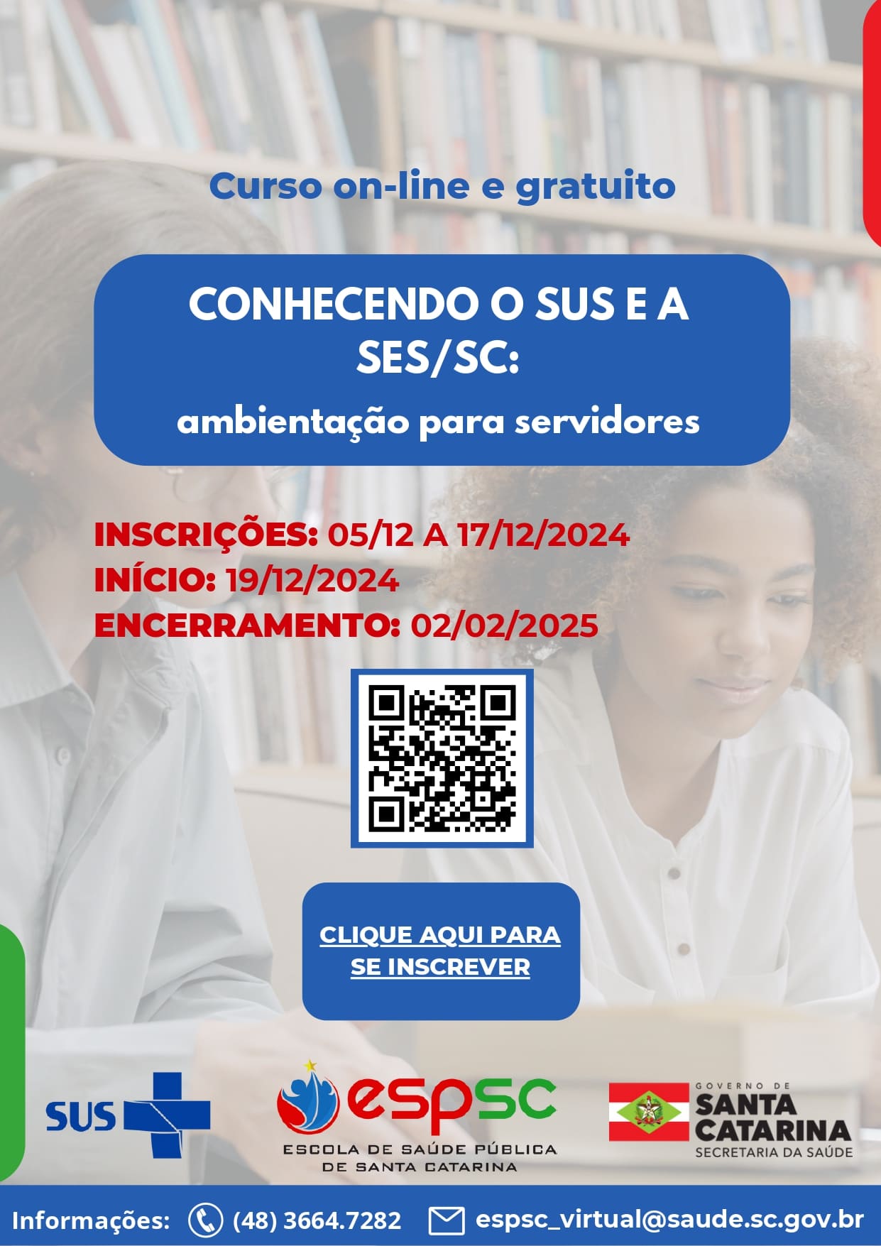 FLYER CURSO CONHECENDO O SUS E A SESSC ambientação para servidores 14T