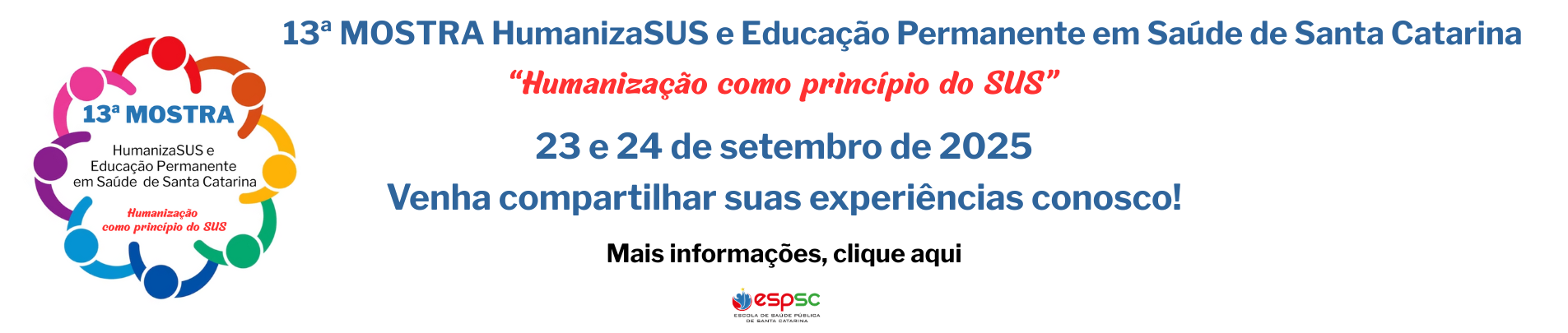 Banner 13ª MOSTRA HumanizaSUS