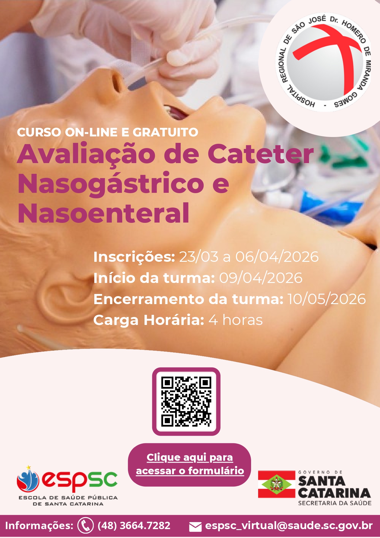 FLYER CURSO AVALIAÇÃO DE CATETER NASO ACN15